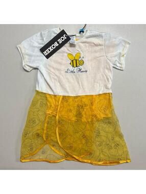 NWT Vintage Y2K Joe Boxer Bumble Bee Little Honey 2 Piece Yellow Tulle Dress 6X